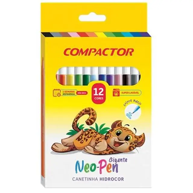 Hidrocor 12 Cores Neo Pen Gigante