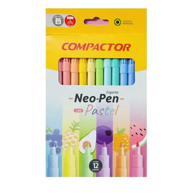 Hidrocor Compactor neo pen gigante pastel 12 cores