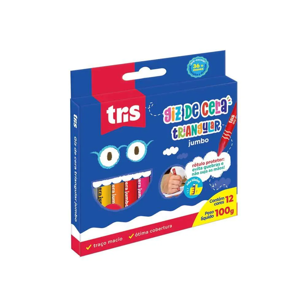 GIZ DE CERA  TRIANG JUMBO TRIS C/12COR