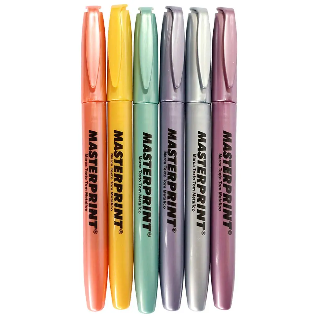 MARCA TEXTO METALICO/GLITTER 6 CORES