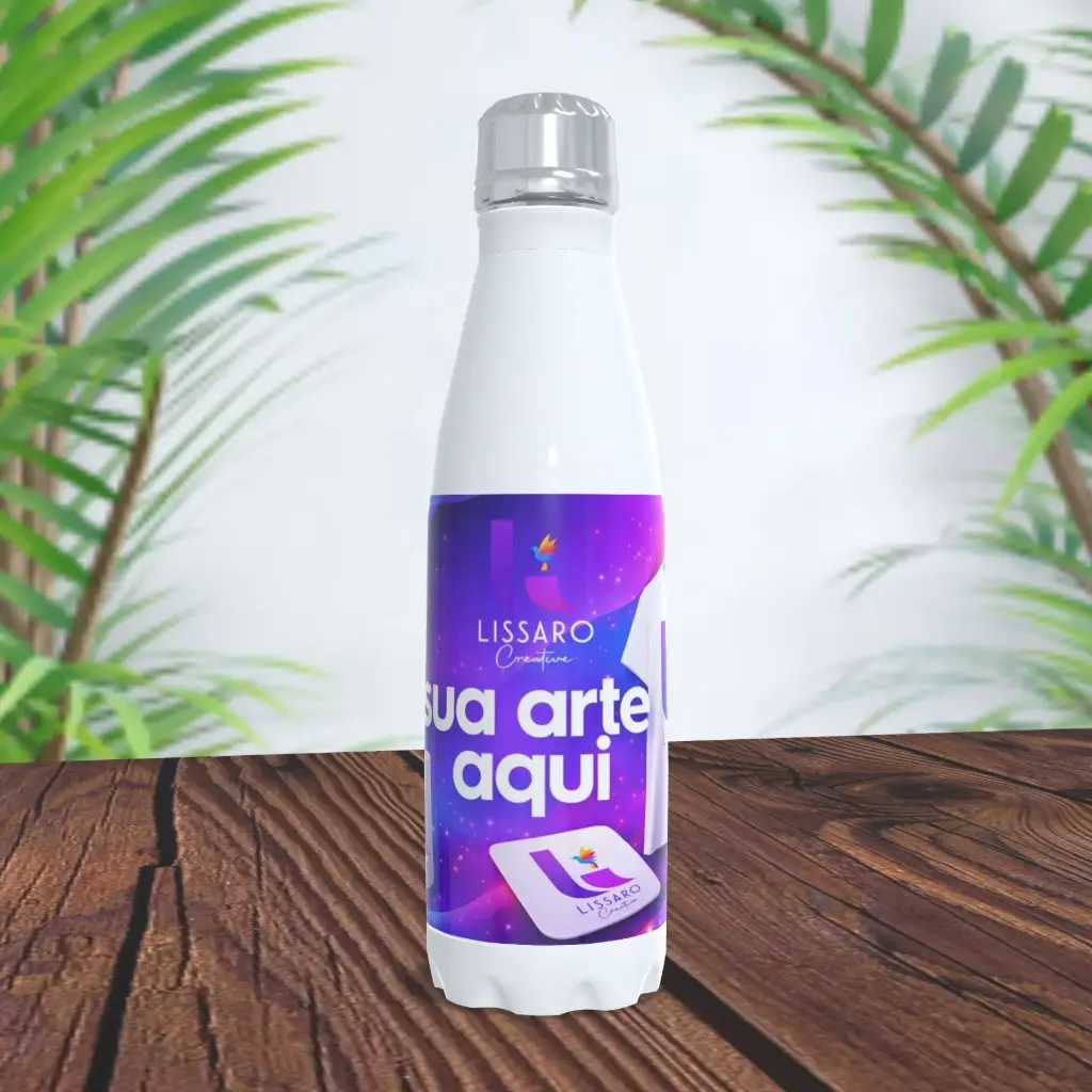 Squeeze Garrafa Inox Branca 500ml - PERSONALIZADA