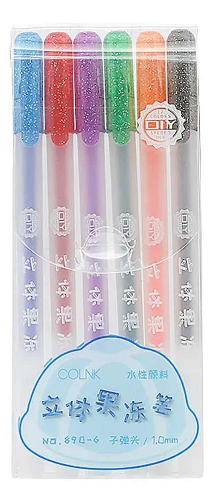 Caneta Gel Glitter Kit c/6 cores
