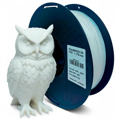 FILAMENTO 3D - TPU BRANCO ROLO 1KG (1.75MM) DER 4