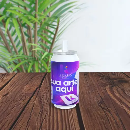 Lata Térmica de Metal Aço Inox Com Tampa 300ml - PERSONALIZADA