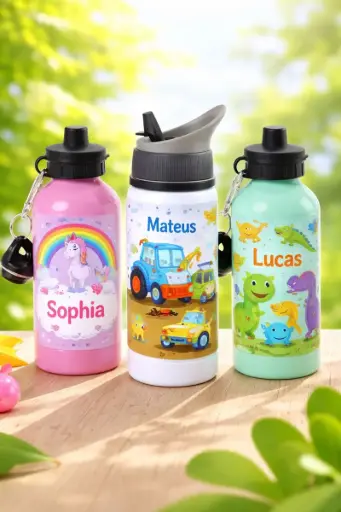 Squeeze Garrafa Com dois Bicos Colorida PERSONALIZADA 600ml