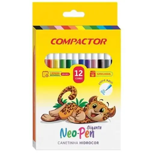 Hidrocor 12 Cores Neo Pen Gigante