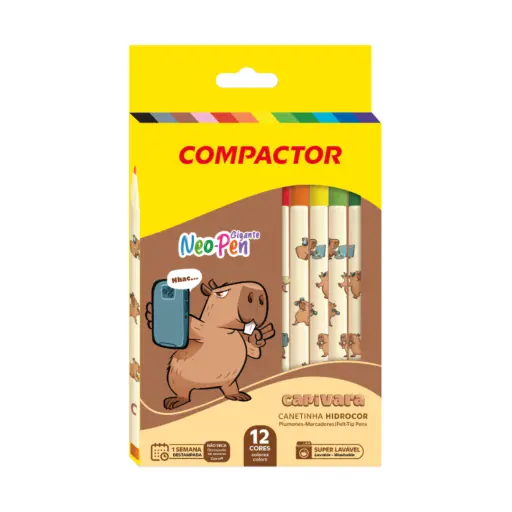 Hidrográfica Neo-Pen Gigante Capivara Com Cheirinho e 12 Cores