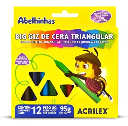GIZAO DE CERA TRIANGULAR ACRILEX
