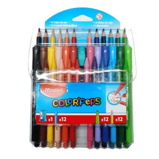 KIT LAPIS COR+GIZ+HIDROCOR+APONT COLOR PEPS