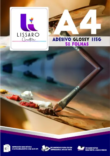 PAPEL FOTO HIGH GLOSSY 115G A4 PACOTE C/ 50FLS 