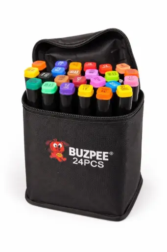 [canetinha bobgood] MARCADOR PERMANENTE PONTA DUPLA 24 CORES 