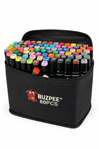 [canetinha bobgood] MARCADOR PERMANENTE PONTA DUPLA 80 CORES 