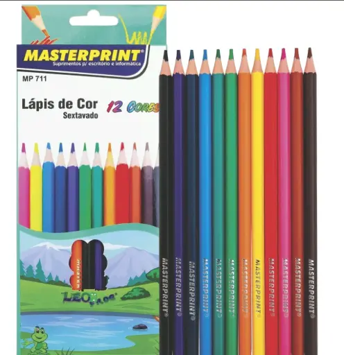 LAPIS DE COR DE RESINA CAIXA COM 12 CORES 