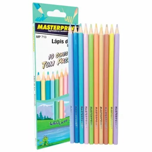 LAPIS DE COR DE RESINA TOM PASTEL CAIXA COM 10 UNIDADES 