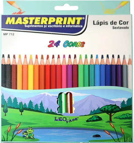 LAPIS DE COR DE RESINA CAIXA COM 24 CORES 