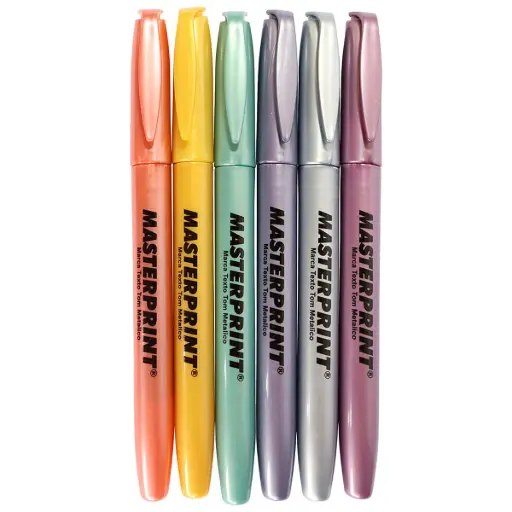 MARCA TEXTO METALICO/GLITTER 6 CORES