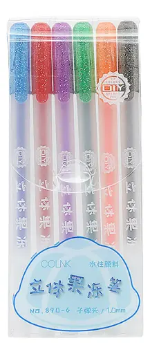 Caneta Gel Glitter Kit c/6 cores