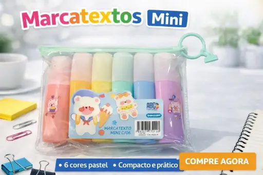 [Marcador de Texto ursinho] Marcador de Texto Pastel Mini c/6